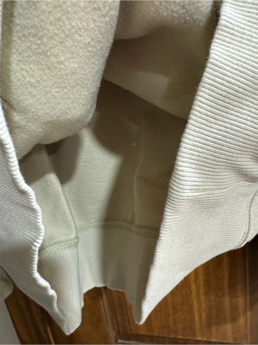 The North Face Men’s Cream Crewneck Hoodie with White Logo